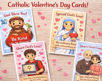 Catholic Saint Valentine Cards PRINTABLE DOWNLOAD