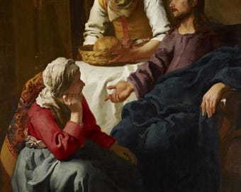 Christ in the House of Martha and Mary Catholic Art PRINTABLE DOWNLOAD