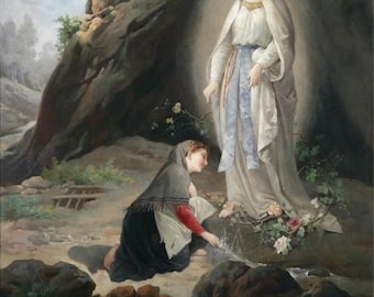 TÉLÉCHARGEMENT IMPRIMABLE D'art catholique Notre-Dame de Lourdes