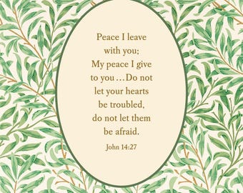 8x10 PRINTABLE DOWNLOAD Bible Verse Wall Art John 14:27