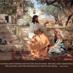 Jesus with Martha and Mary Catholic Art PRINTABLE DOWNLOAD
