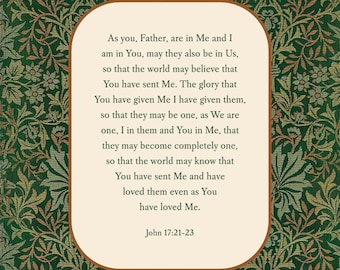 8x10 PRINTABLE DOWNLOAD Bible Verse Wall Art John 17:21-23
