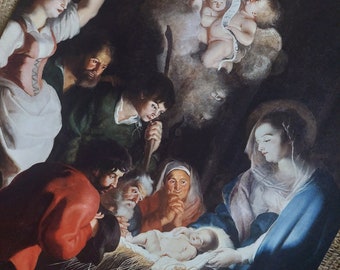 The Nativity | Christmas | Catholic Art Print, unframed