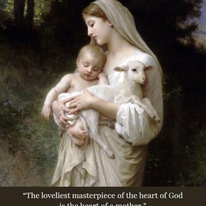 L&#39;Innocence: Virgin Mary, Baby Jesus, and Lamb Catholic Art PRINTABLE DOWNLOAD