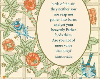 8x10 PRINTABLE DOWNLOAD Bible Verse Wall Art Matthew 6:26