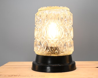 Vintage Dutch pattern glass ceiling or wall light by Corodex, 1970s