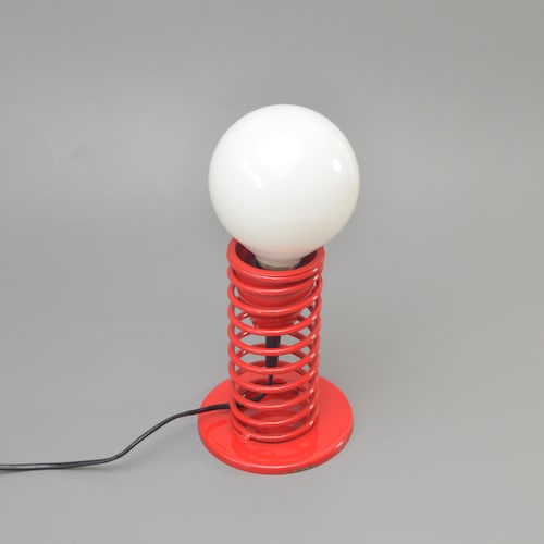 Vintage midcentury spring / spiral table lamp, Germany 1970s pop shops art