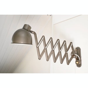 Vintage German industrial quality Bauhaus scissor wall lamp, 1940s