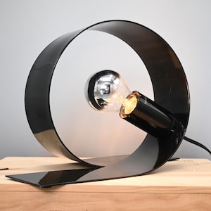 Modernist vintage midcentury loop table lamp from Massive Belgium, pop art 1990s