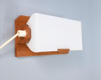 Vintage Scandinavian teak with perspex wall lamp by Lival, Finland 1960s