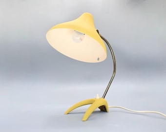 Vintage midcentury metal  with brass desk or tablelamp "B52" by Ewå Värnamo, Sweden 1950s