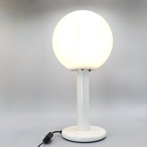 Large vintage original metal with opaline glass table lamp by Targetti Sankey, Italy 1980s