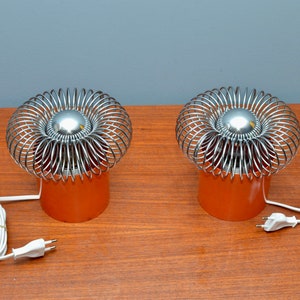 Pair of vintage space age table lamps attributed to Philippe Rogier for Gallery Oxar France, 1970s image 5