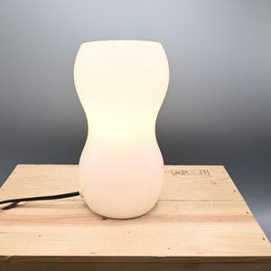 Retro white vintage iKEA glass table lamp Kvintant B9612, 1990s
