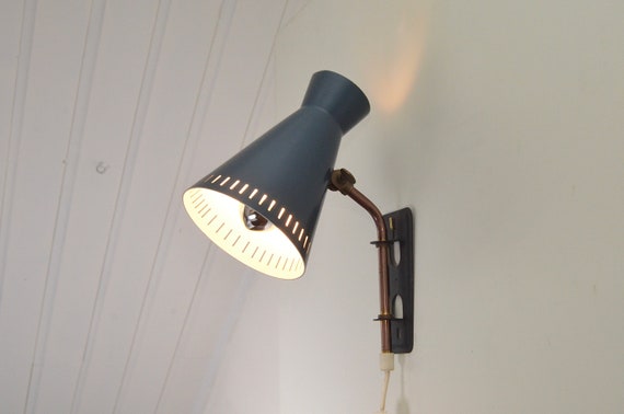 Vintage Scandinavian Modernist Diabolo Metal Wall Lamp by Gnosjö Konstsmide, Sweden 1960s