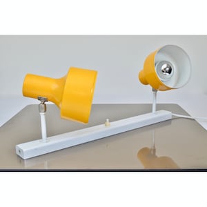 Vintage dutch metal yellow wall lamp with two spots by Anvia Almelo, 1960s