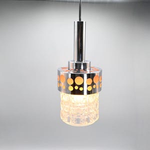 Vintage retro chromed metal space age pendant light by Masssive Belgium, 1970s