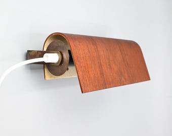 Scandinavian teak and brass Mid-century modern wall lamps attributed to Hans-Agne Jakobsson, Sweden 1950s