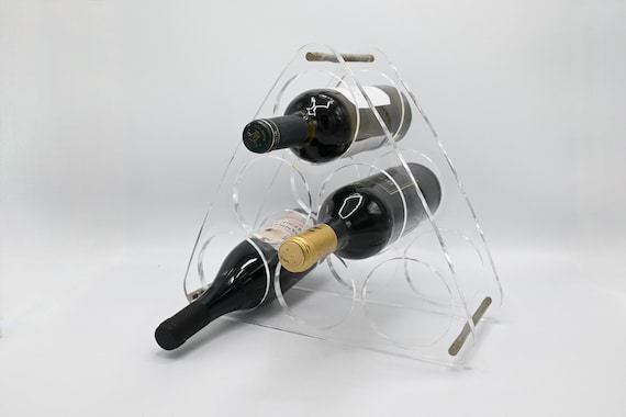 Vintage Clear Acrylic Plexiglass Lucite Wine Rack 70s Midcentury Modern Etsy UK