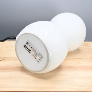 Retro white vintage iKEA glass table lamp Kvintant B9612, 1990s image 8