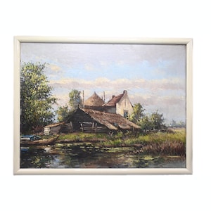 Original niederländisches Ölgemälde von W. van Oort, erste Hälfte 20