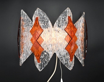 Rare vintage space age acrylic wall lamp by Marbach Electric Germany,  1970s