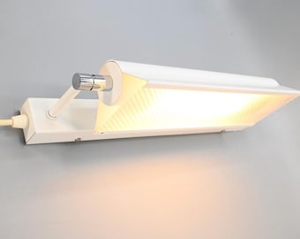 Vintage minimalist metal white wall lamp Omi Germany, 1980s