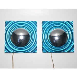 Pair of space age style glass wall lamps by Lamp Gustaf, Sweden 90s