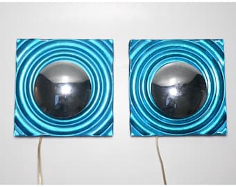 Pair of space age style glass wall lamps by Lamp Gustaf, Sweden 90s