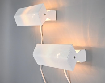 Pair of matching perforated wall lamps by FalkenBerg Belysning, Sweden 1980s NOS never used!