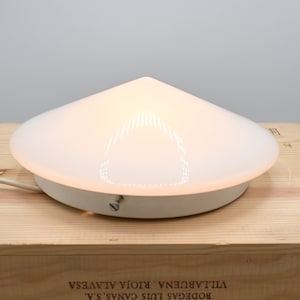 Minimalist midcentury glass wall / ceiling lamp from Optelma, Switzerland, 1980s