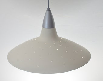 Vintage metal pendant light, ceiling lamp, with perforations by Massive, Belgium 1990s