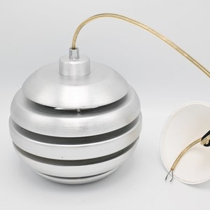 One of three vintage brushed aluminum pendant / hanging lamp by Eglo Leuchten Germany, 2000s zdjęcie 6