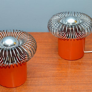 Pair of vintage space age table lamps attributed to Philippe Rogier for Gallery Oxar France, 1970s image 10