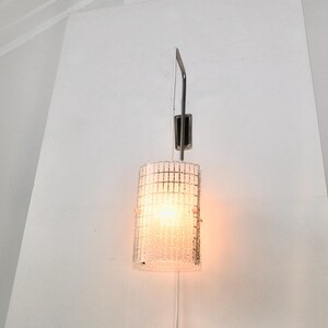 Midcentury metal wall lamp with double glass , Danish style 60s, Pastoe
