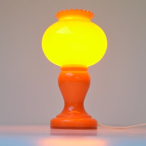 Rare vintage hand blown glass table lamp, Italy 1970s
