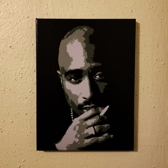 2pac Painting Tupac art Rap Stretched Canvas