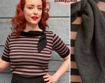 Vintage 1950s Style Striped Cotton “Janet ” Sweater Jumper - size S,M,L