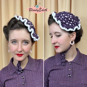 Vintage 1930s 1940s Style Knitted Woolen “Sarah” Limited Edition Fascinator Hat - One Size