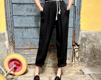 Vintage 1930s Style Denim Cotton “lily” Pants - Size XS,S,M