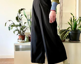 Vintage 1930s 1940s Style Black Gabardine "Gloria" Pants - size XS,S,M,L