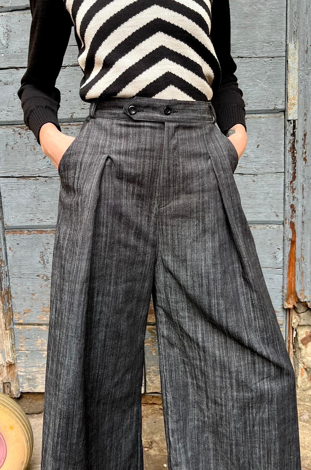 パンツ BloodyEdith VintageStyle Trousers Pants Bloody Edith Vintage Pants Italy Pleated Cuff Zero Pockets