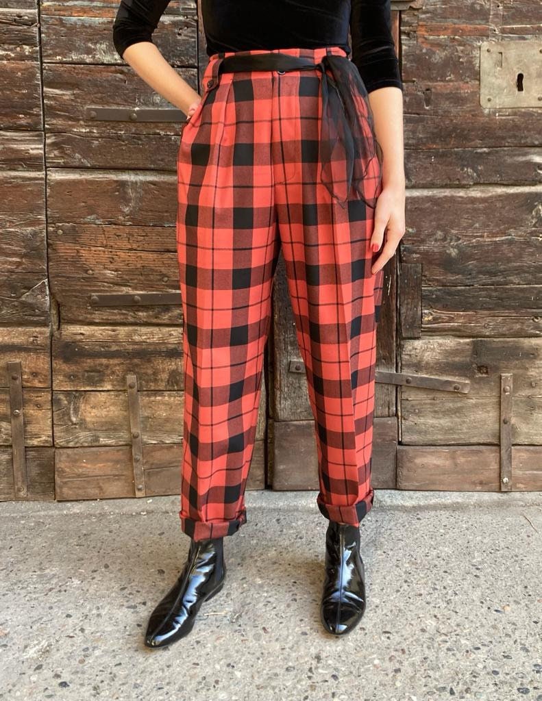 Pre-Sale] Gray 1950s Plaids Suspender Pants