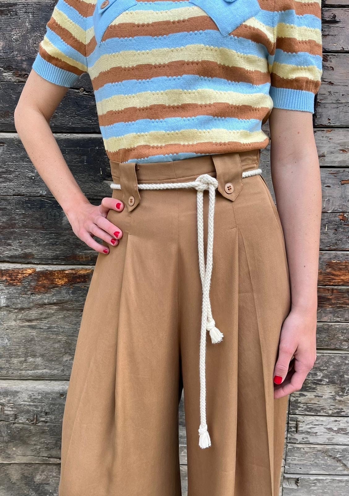Retro 1930s Style Wide-leg Pants – “pauline” Camel Brown