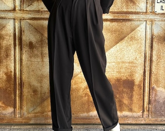 40's Gabardine Black Trousers Vintage 1940's, 1950's, High Waist