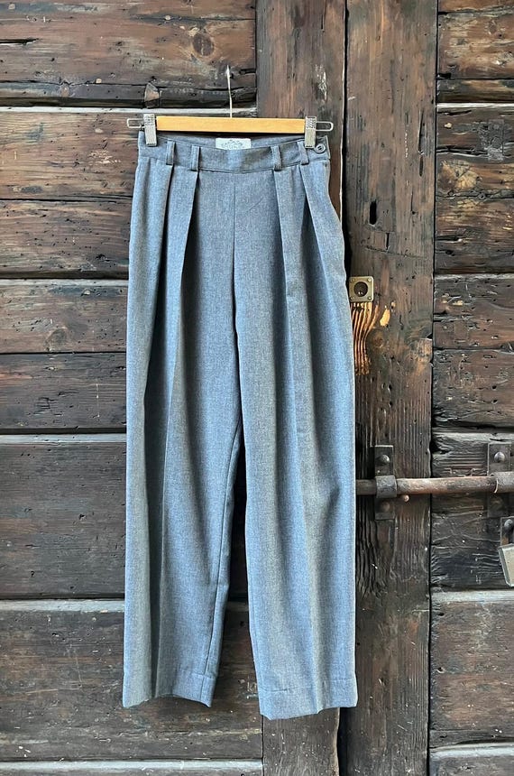1950s Style Gray Wool Trousers – “marilyn” Retro High-waisted