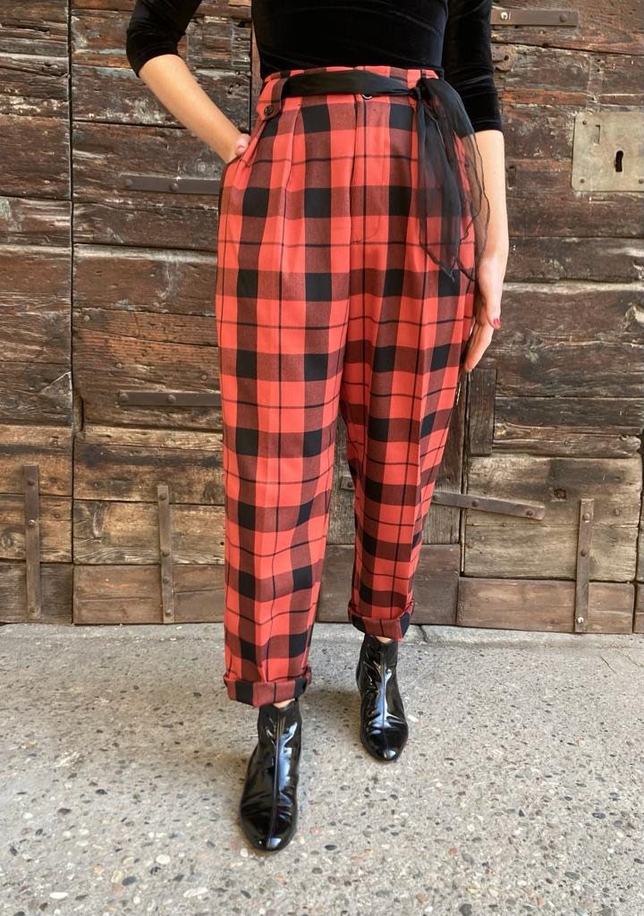 Pre-Sale] Gray 1950s Plaids Suspender Pants