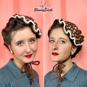Vintage 1930s 1940s Style Knitted Woolen “Sarah” Limited Edition Fascinator Hat - One Size