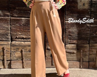 Vintage 1930s Style Denim Cotton “lily” Pants - Size XS,S,M