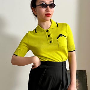 Vintage Retro Inspired 1950s Style Cotton “Carolina” Limited Edition Polo Sweater Jumper - size S,M,L,XL